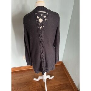 True‎ Craft Longline Cardigan Lace-Up Braid Detail Layering Cozycore Sz S